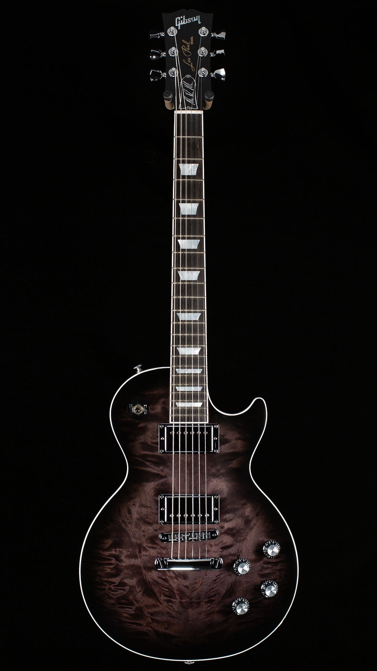 Gibson Mark Morton Les Paul Modern Figured Quilt Translucent Ebony Burst Satin (173)