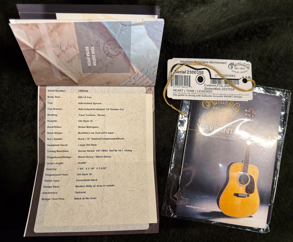 Martin Custom Shop 18 Style 000 Sinker Mahogany Adirondack Top