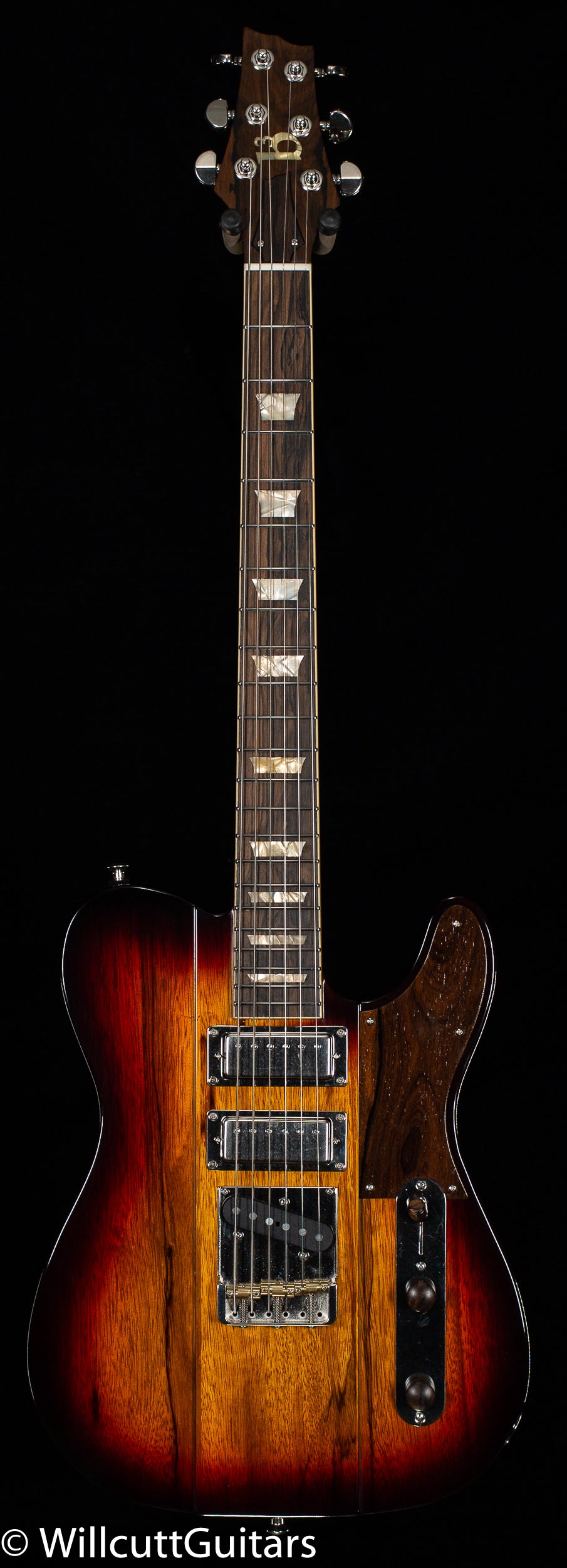 B3 Gene Baker Phoenix V Black Limba Faded Dark Cherry Burst (013)