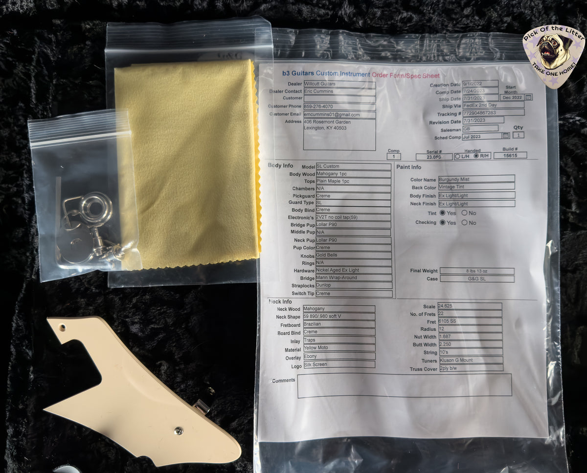 2023 B3 Gene Baker SL Custom Burgundy Mist