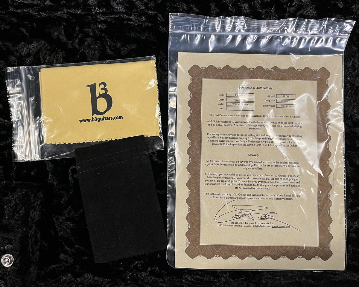 B3 Gene Baker Phoenix V Distressed Korina  (068)