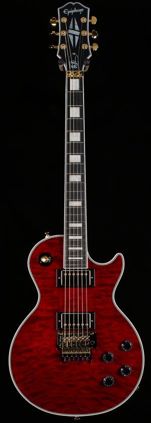 Epiphone Alex Lifeson Les Paul Custom Axcess Quilt Incl. Hard Case Ruby (340)