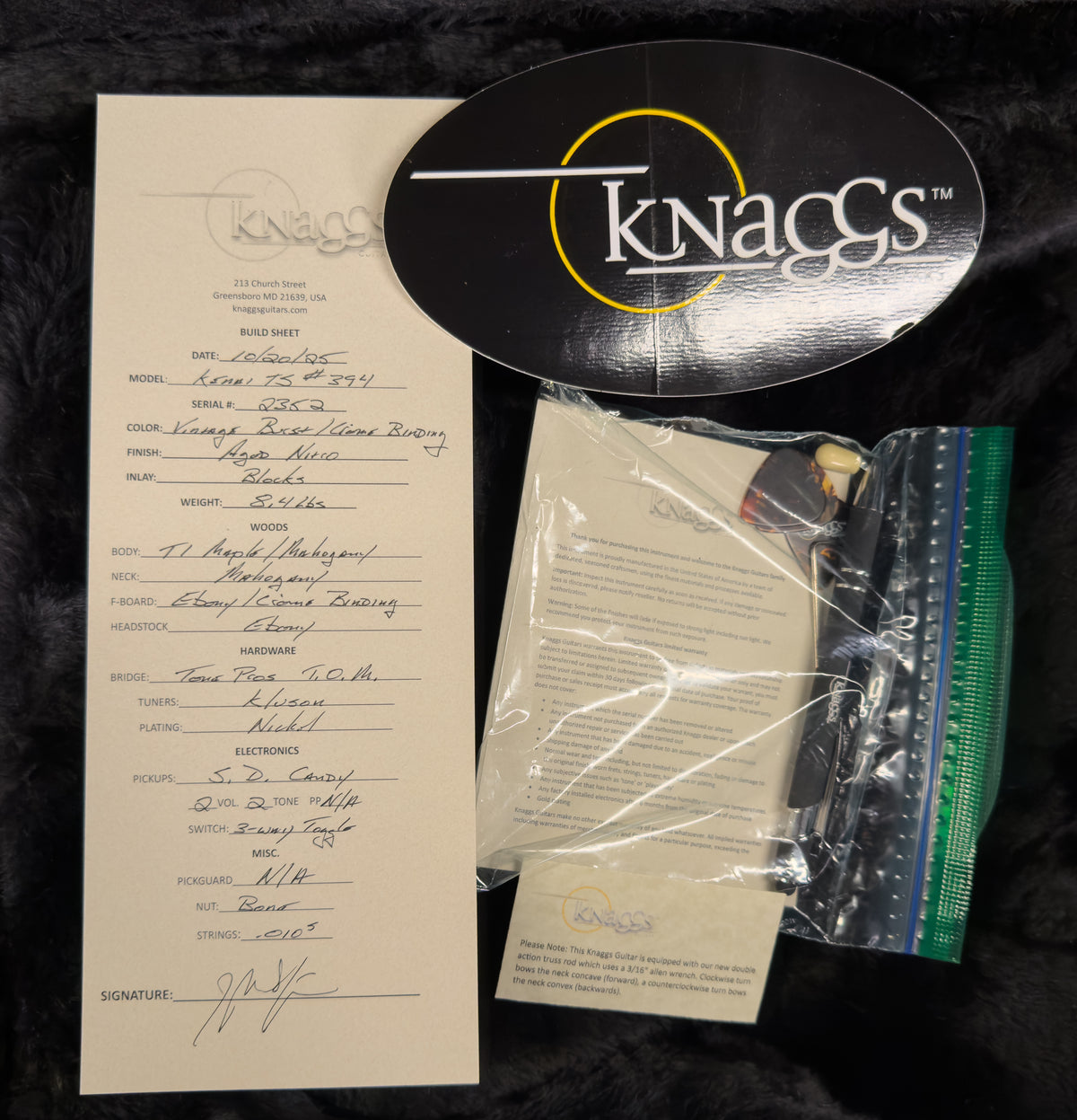 Knaggs Eric Steckel Kenai T/S Vintage Burst T1 Top Gloss Relic (352)