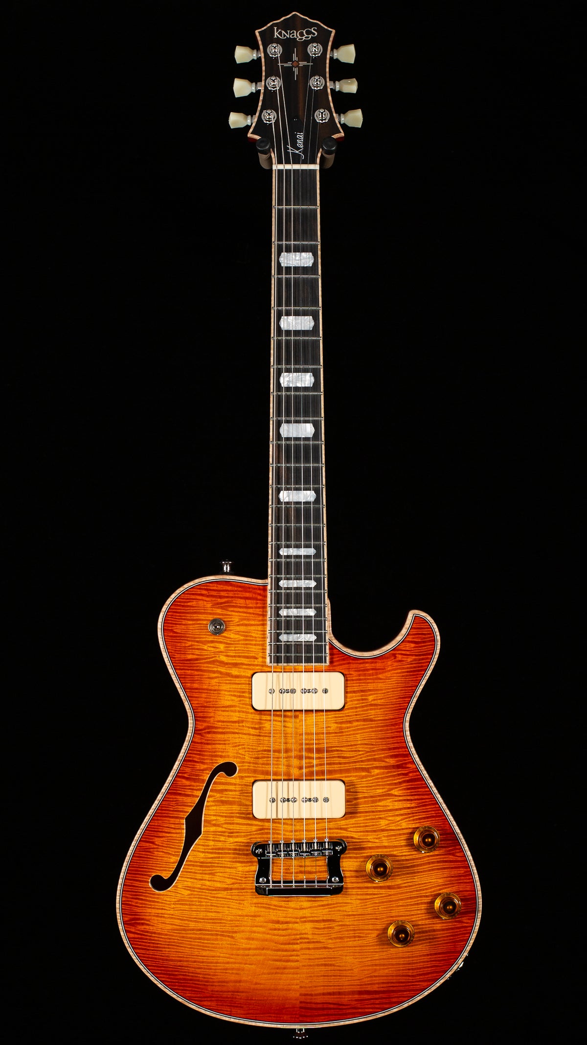 Knaggs Influence Kenai P2 Lollar P90 VintageBurst w/T1 Top (385)
