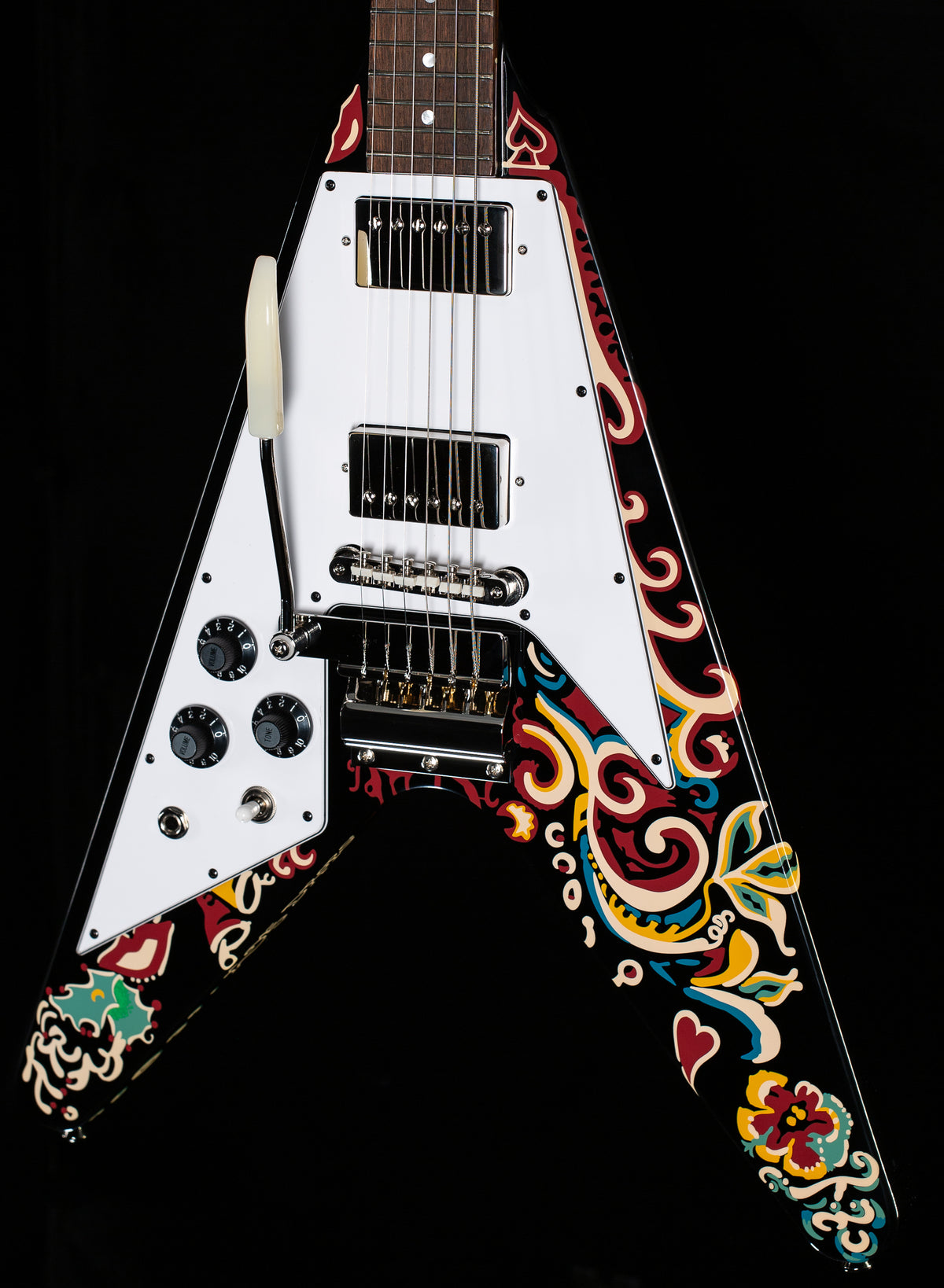 Epiphone Jimi Hendrix &quot;Love Drops&quot; Flying V Ebony Lefty (582)