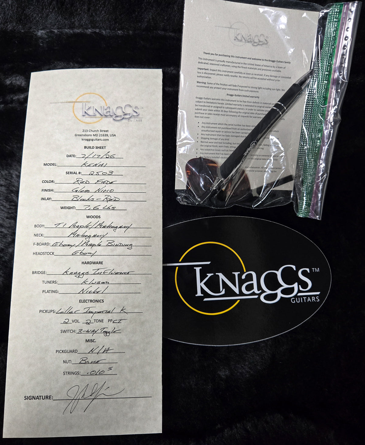 Knaggs Influence Kenai Red Fade T1 Maple Top (503)