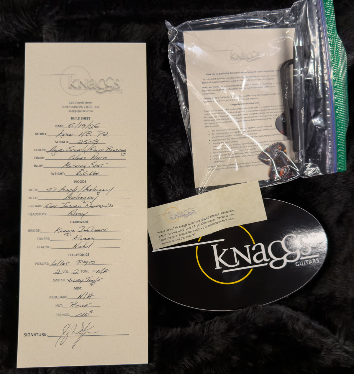 Knaggs Influence Kenai Hollowbody P2 Aged Scotch T1 Maple Top (508)