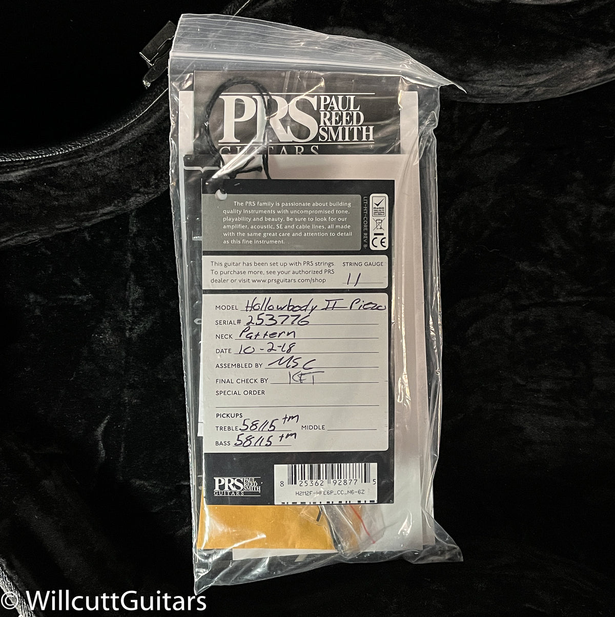 2018 PRS Hollowbody II Black Gold