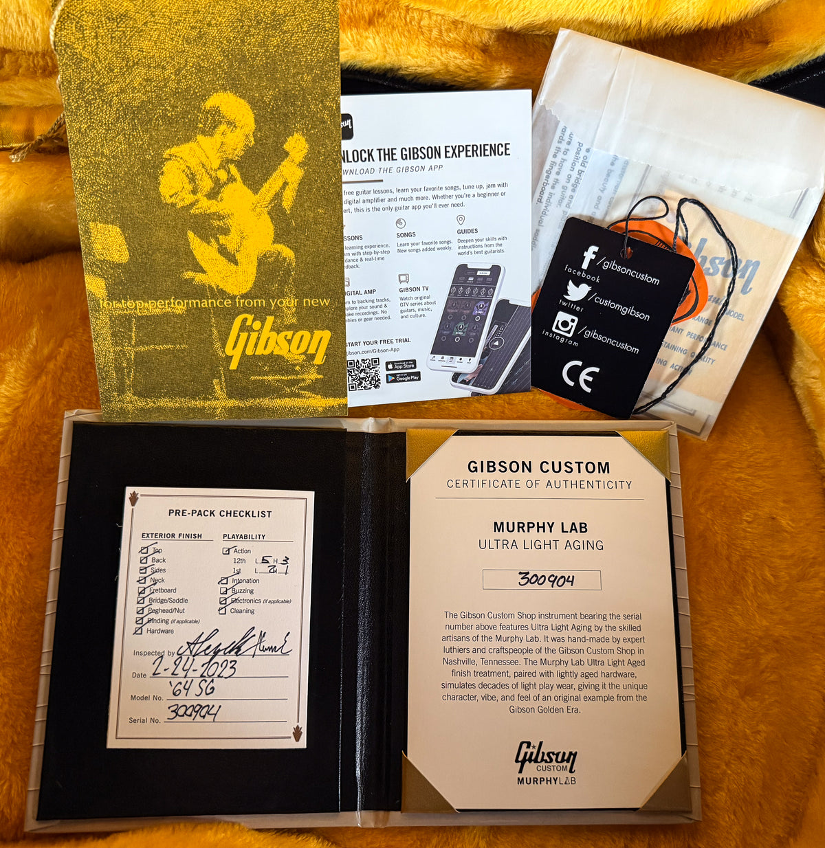 2023 Gibson Custom Shop 1964 SG Murphy Ultra Light Aged Willcutt Exclusive Burgundy Mist