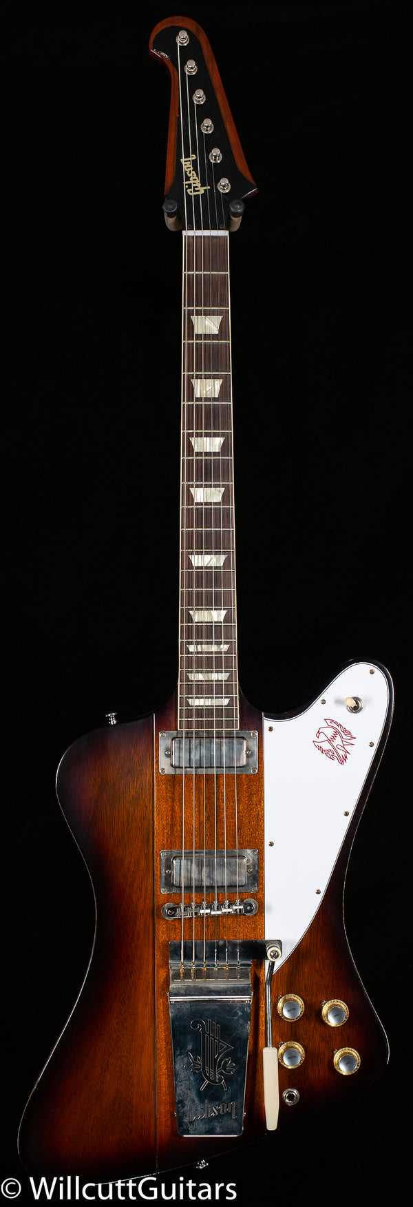 Gibson custom 1963 firebird v with maestro vibrola clearance vos electric guitar vintage sunburst