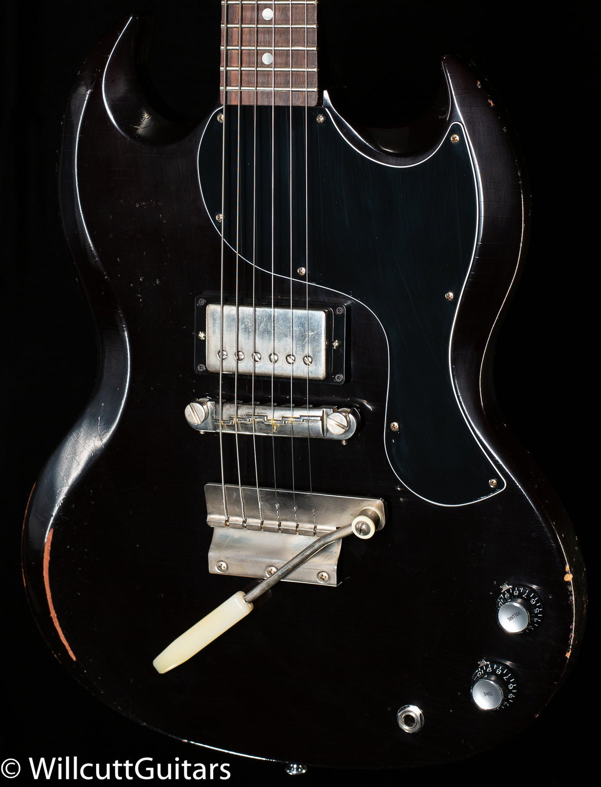 Gibson 1963 SG Junior Humbucker Short Maestro Murphy Lab Light Aged Oxblood (303)