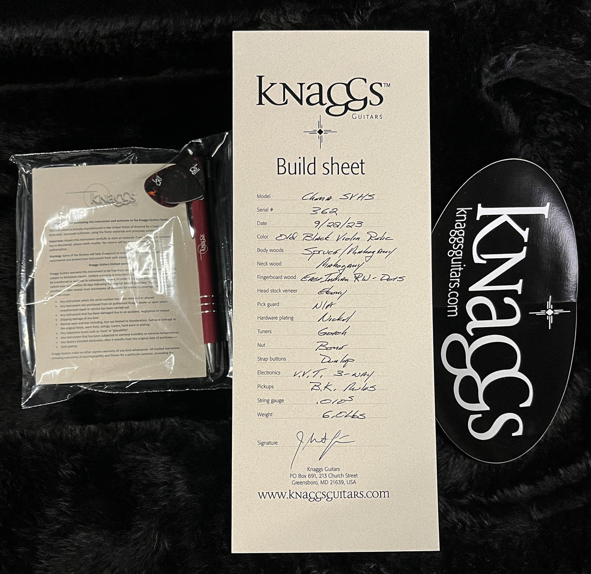 Knaggs Influence Chena SVHS Old Black Violin (362)