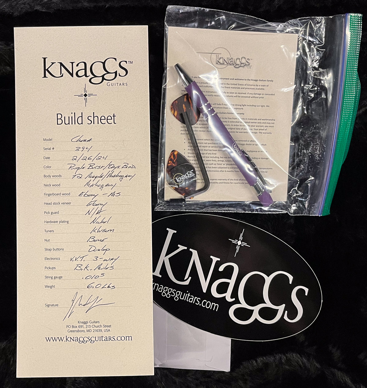 Knaggs Influence Chena Purple Burst Onyx Binding (394)