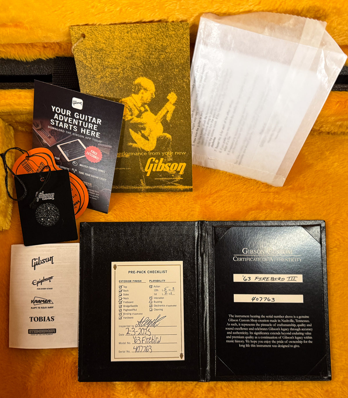 Gibson Custom Shop 1963 Firebird III Kerry Green Stop Bar VOS (763)