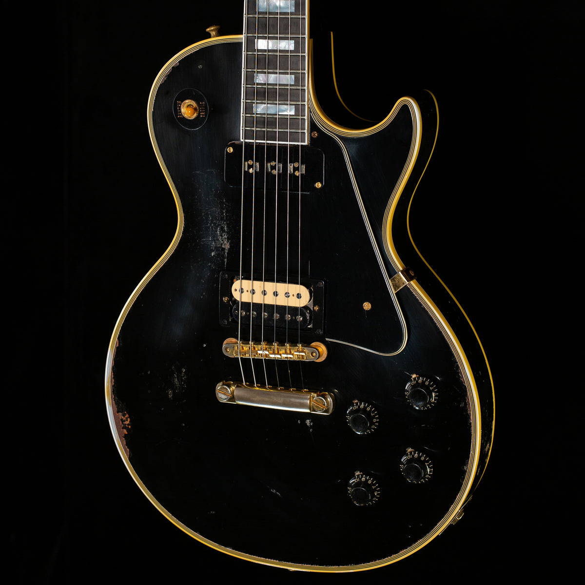 Gibson Custom Shop 1954 Les Paul Custom Staple/Humbucker Murphy Lab Heavy Aged Ebony (364)