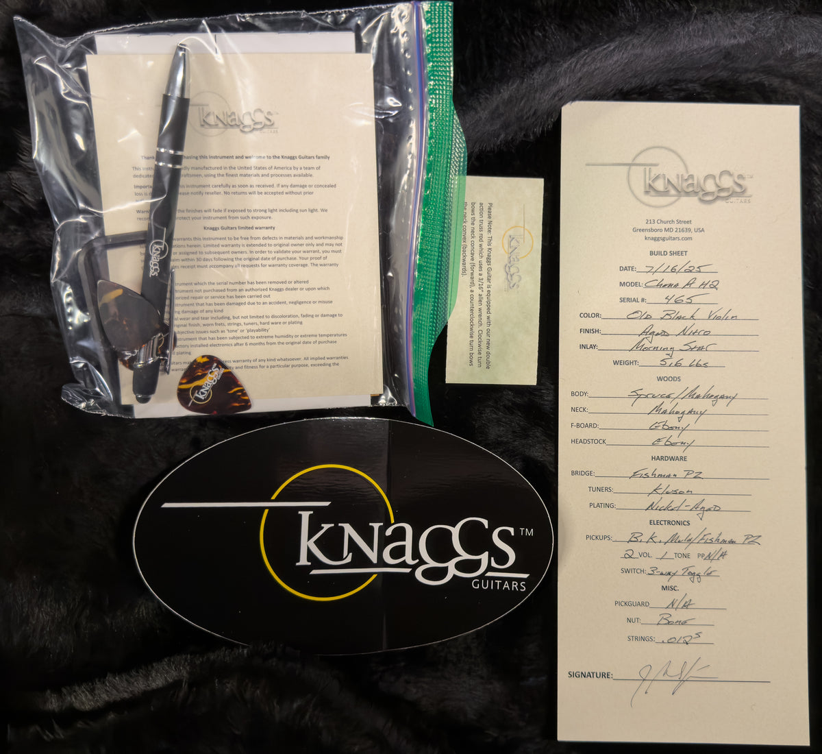 Knaggs Influence Chena A Humbuckers/Piezo Old Black Violin (465)