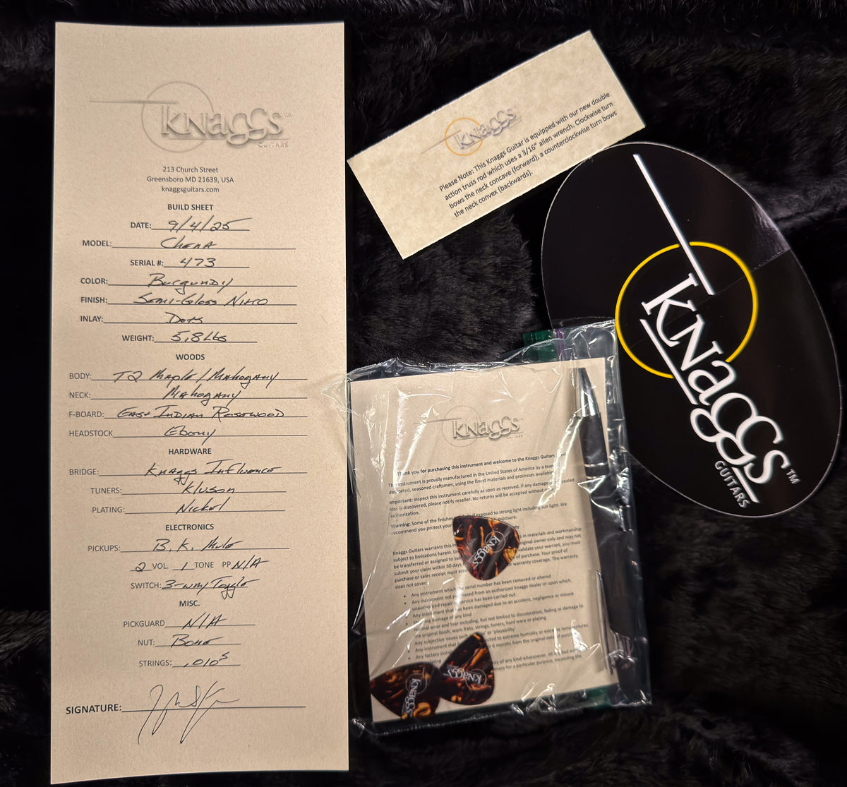 Knaggs Influence Chena Burgundy T2 Maple Top (473)