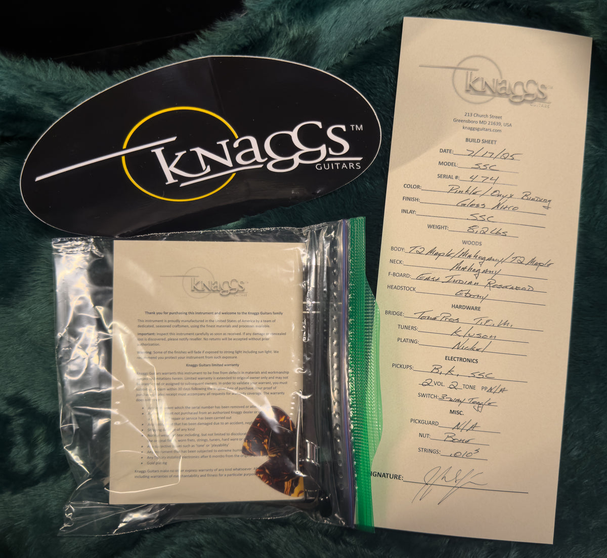 Knaggs Steve Stevens SSC Pinkle, Maple Top/Back (474)