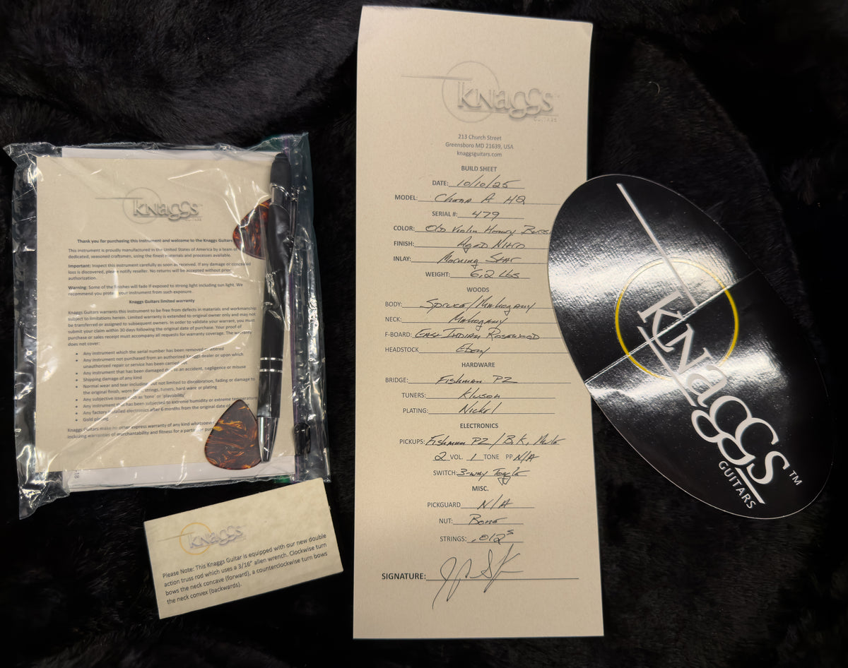 Knaggs Influence Chena A H2 Old Violin HoneyBurst (479)