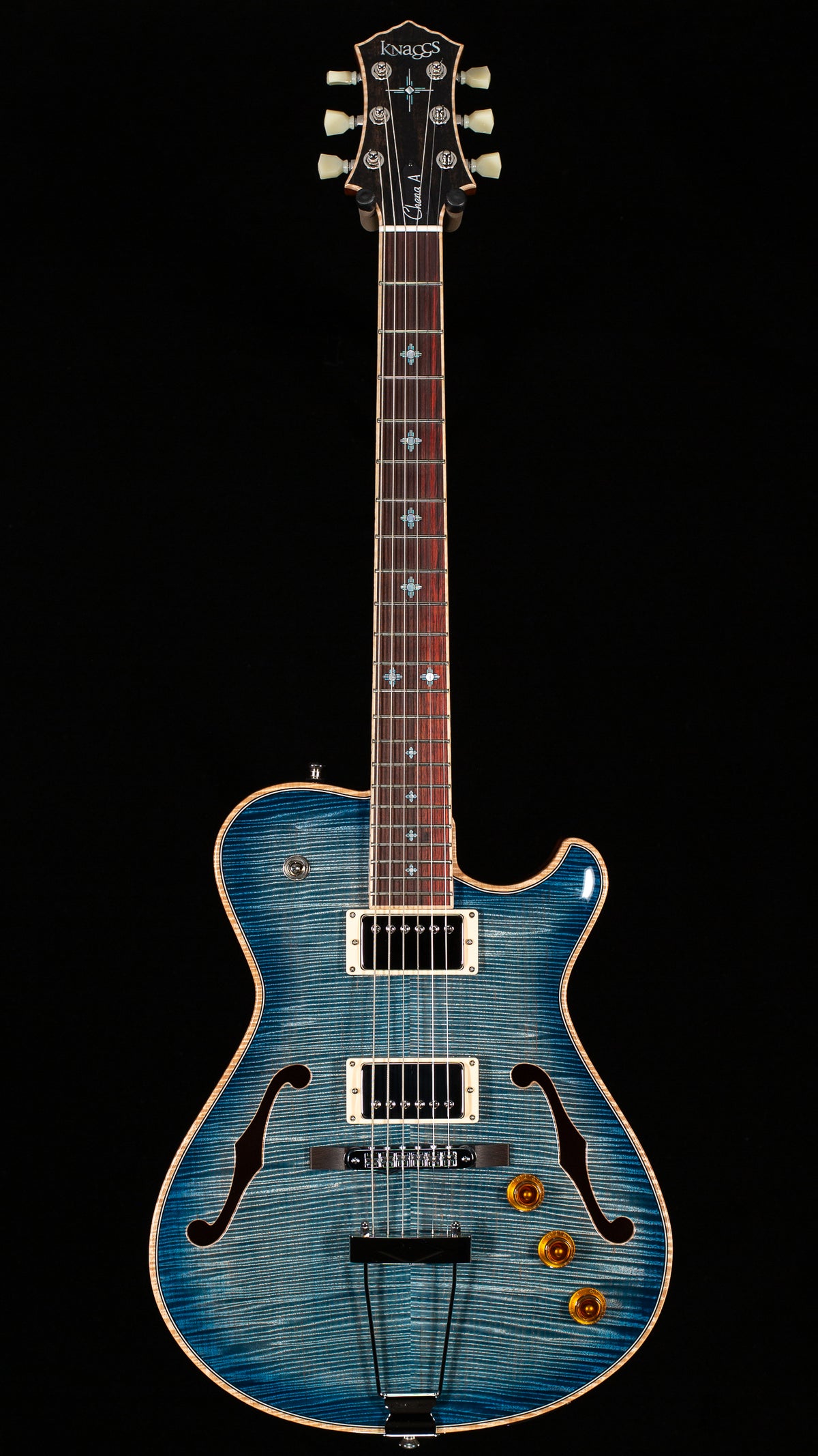 Knaggs Influence Chena A H2 TurquoiseBurst w/T1 Maple Top, Najavo Sun Package (489)