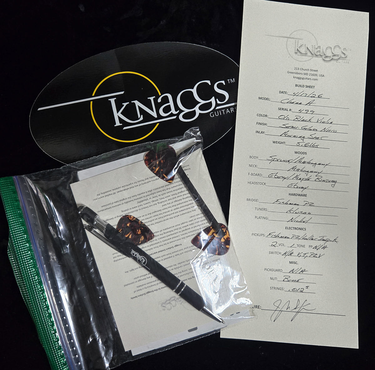 Knaggs Influence Chena A P90 Old Black Violin (499)