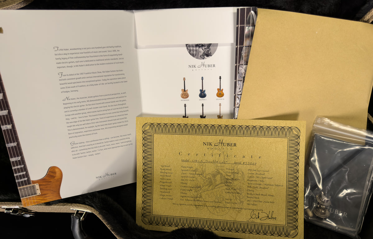 Nik Huber Orca Double Cut Curly Flame Maple Top Tobacco Burst Semi-Gloss (069)