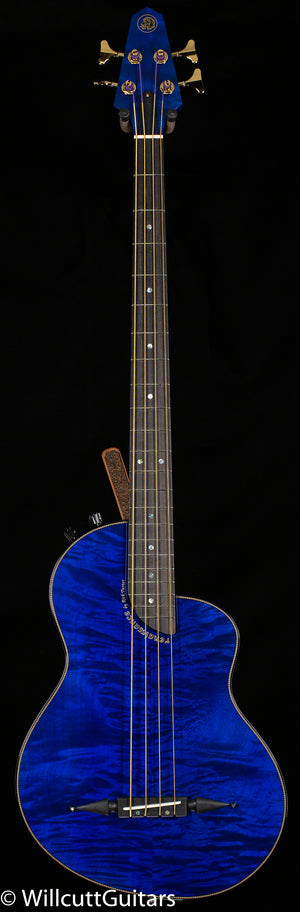 Rick Turner Renaissance RB4 Standard AmpliCoustic Bass Quilted Maple Top Blue Lagoon (870)