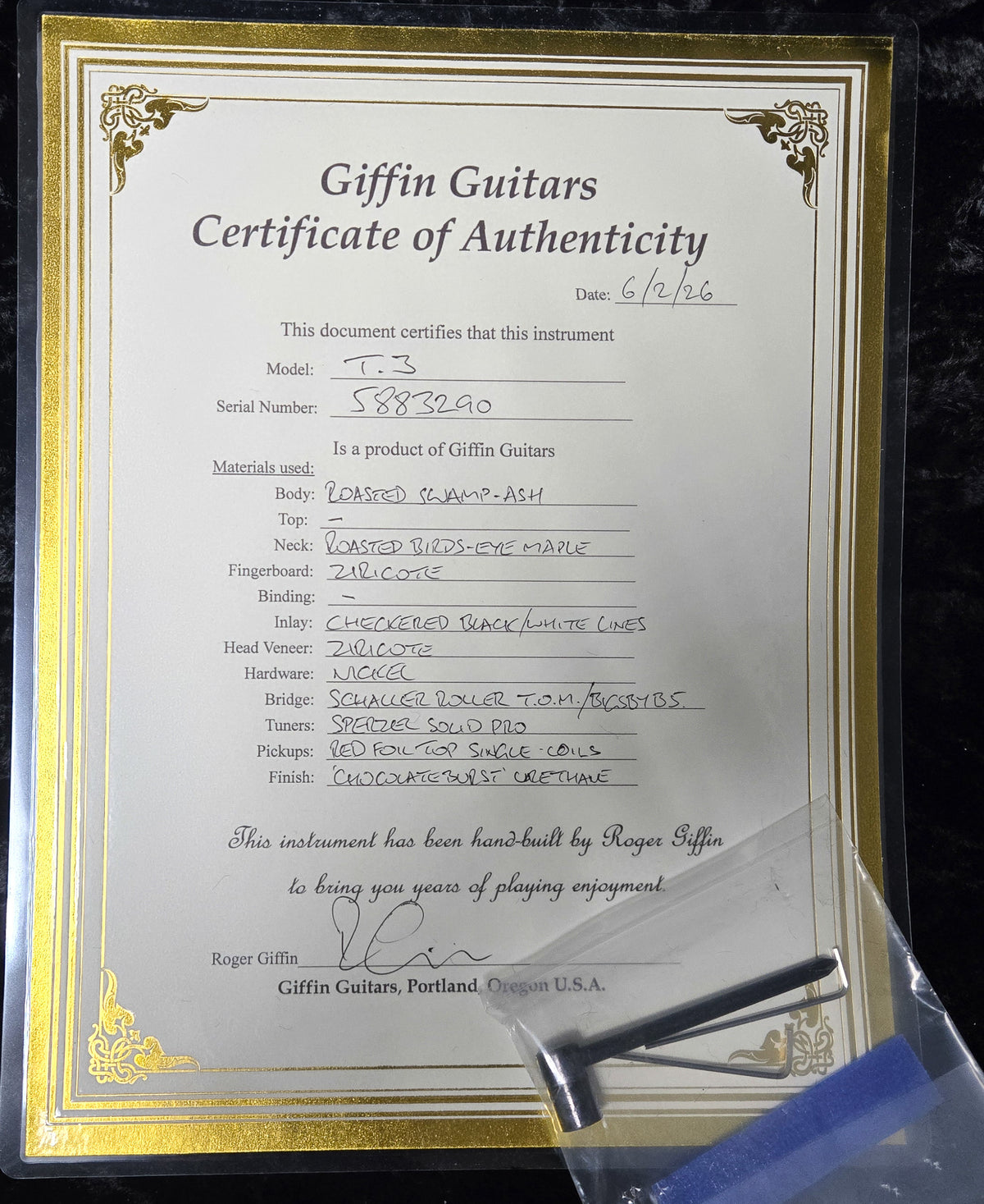Giffin T3 Bigsby Chocolate Burst DEMO (290)
