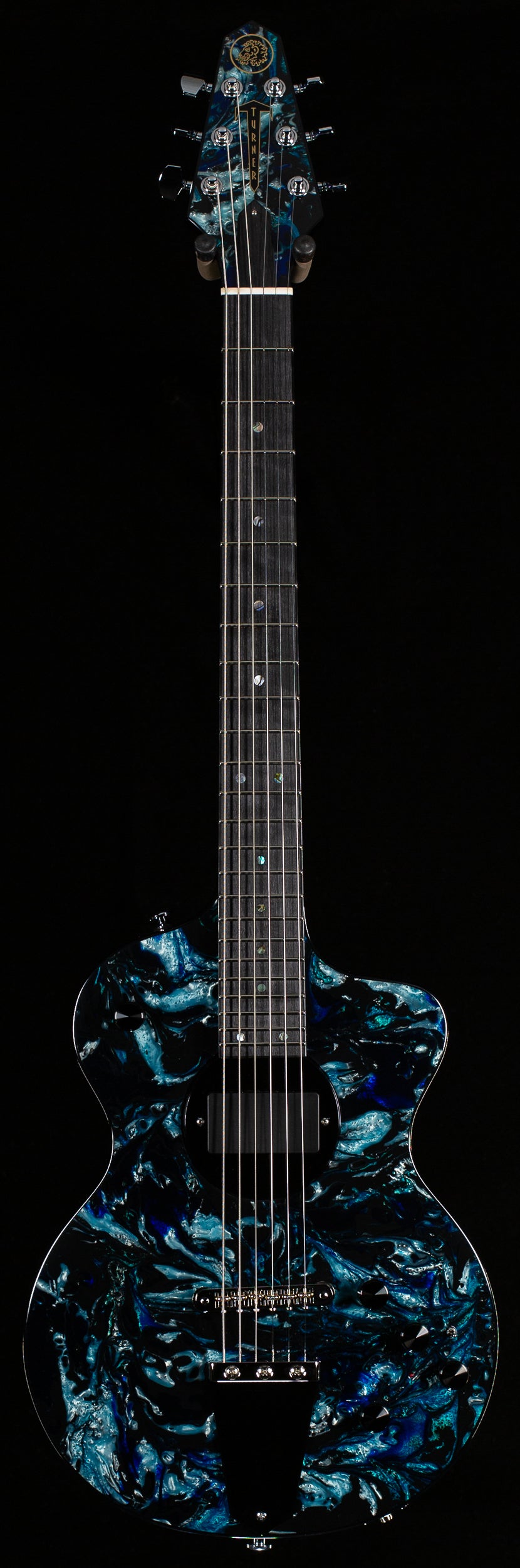 Rick Turner Model 1 Standard Bezardapoxy swirl black/blue (945)