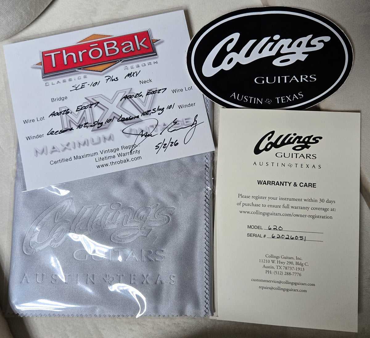 Collings 620 Custonm Finish Caramel Throbaks (051)