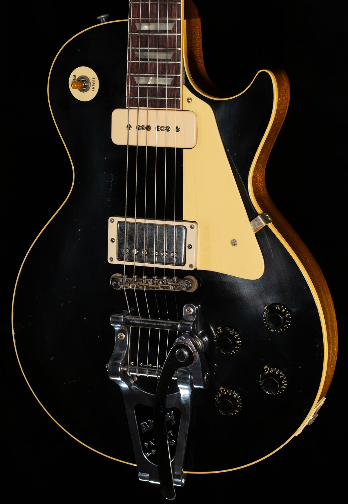 Gibson Custom Shop Dealer Select 1956 Les Paul Standard Bigsby Ebony Murphy Lab Light Aged (031)