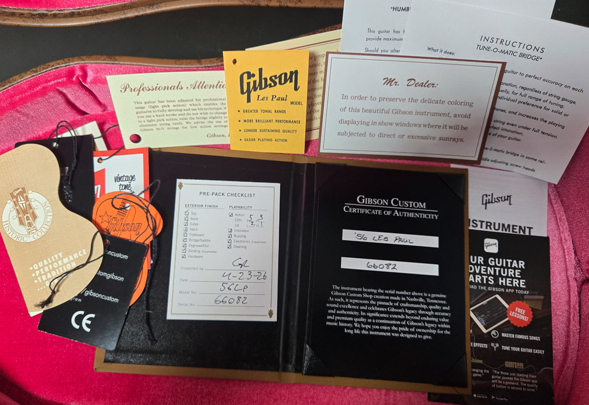 Gibson Custom Shop Made to Measure 1956 "Stinger" Les Paul Standard Goldtop VOS NH (082)
