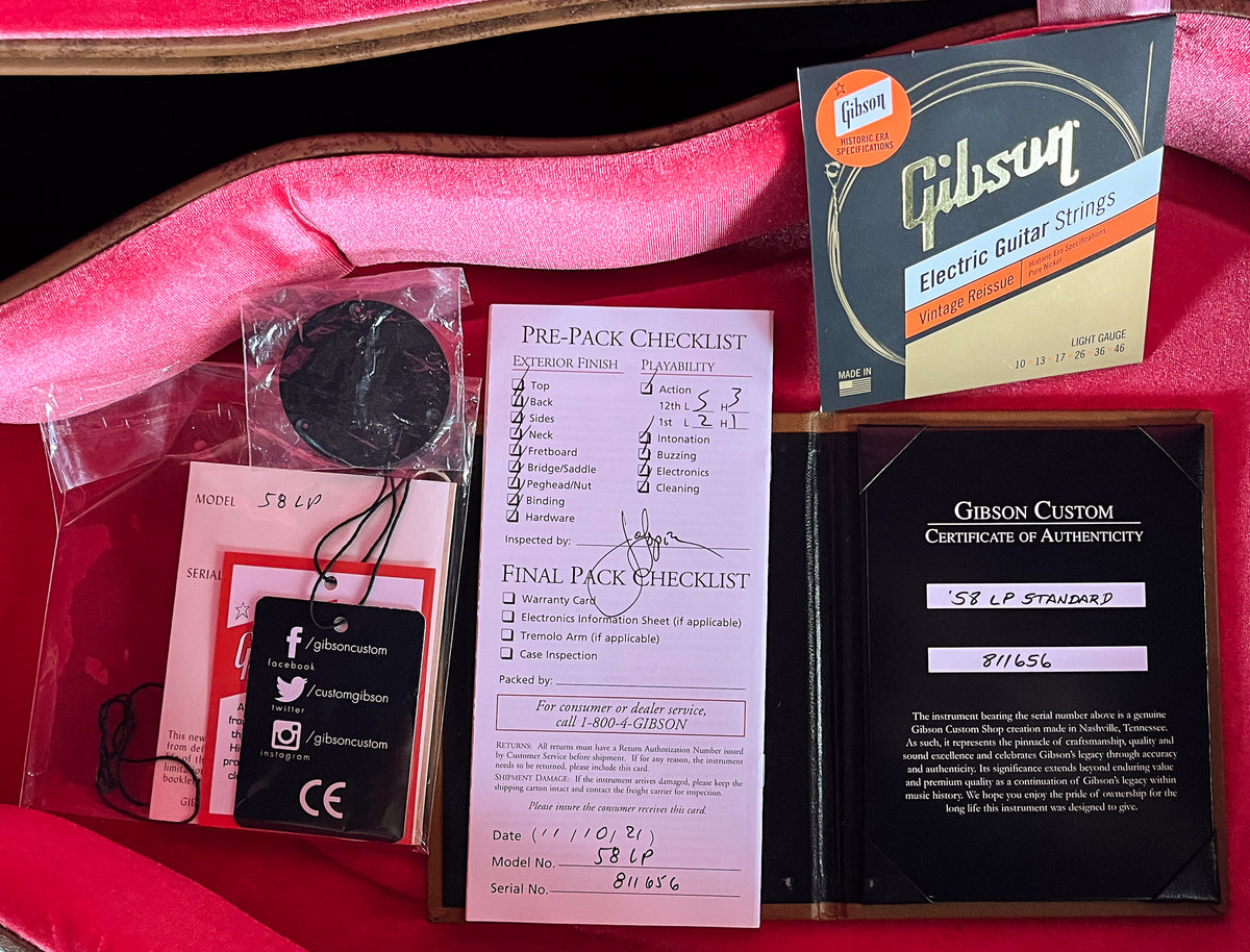 2021 Gibson Custom Shop 1958 Les Paul Standard Reissue VOS Washed Cherry Sunburst