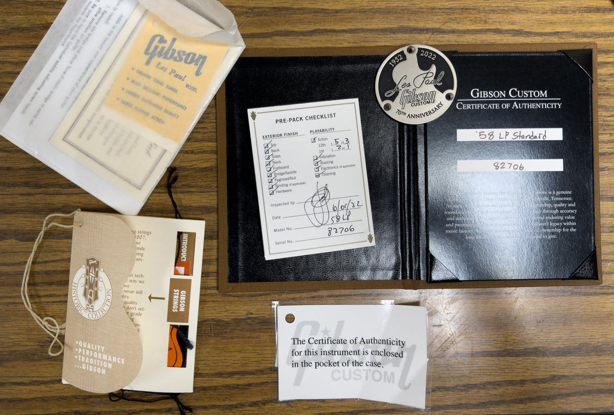 2022 Gibson Custom Shop 1958 Les Paul Standard Iced Tea Gloss