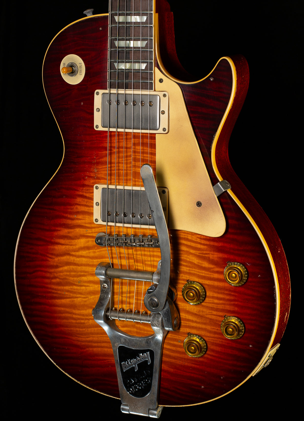Gibson Custom Shop 1959 Les Paul Standard Brazilian Rosewood Tom's Tri-Burst Bigsby Murphy Lab Aged 073)