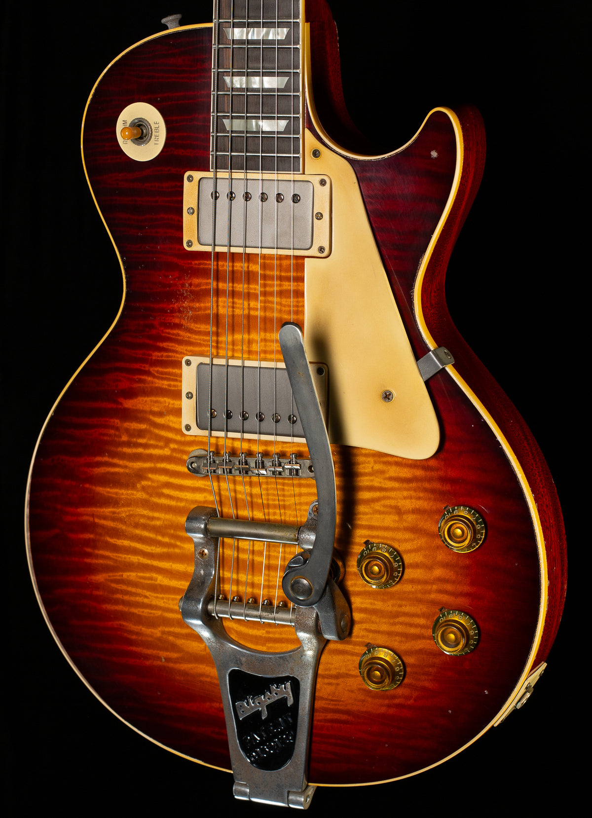 Gibson Custom Shop 1959 Les Paul Standard Brazilian Rosewood Tom's Tri-Burst Bigsby Murphy Lab Aged (086)