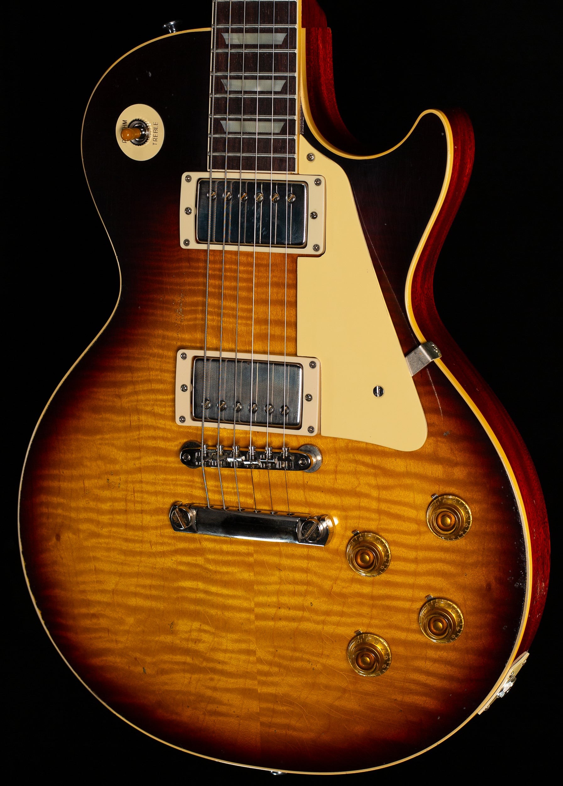 gibson les paul 59 tobacco burst Standard 50's piece figured maple top joined with hide glue Epiphone Custom / 1959 Les