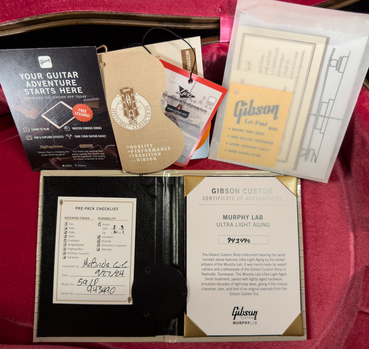 Gibson Custom Shop 1959 Les Paul Reissue Factory Burst Murphy Lab Ultra Light Aged  (490)