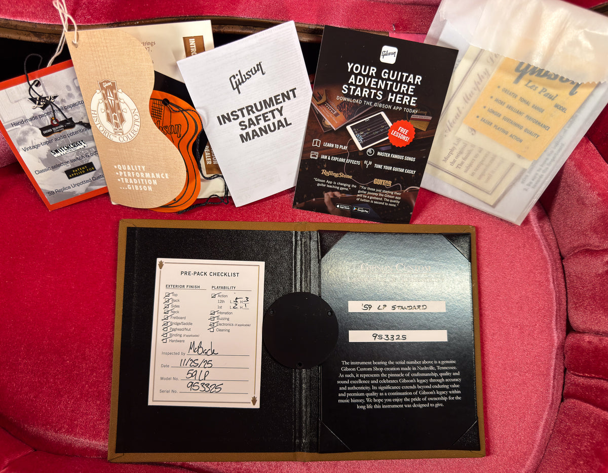 Gibson Custom Shop 1959 Les Paul Standard Washed Cherry Sunburst VOS (325)