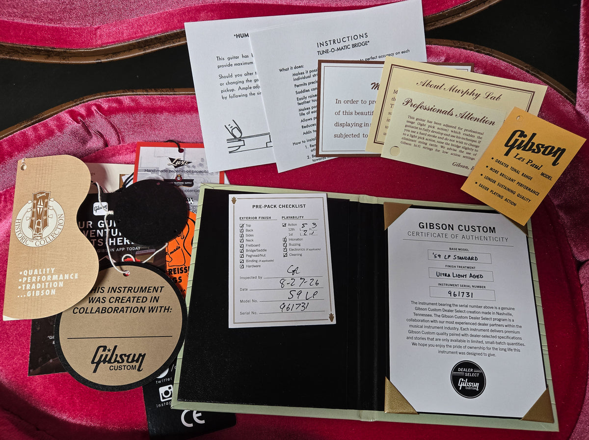 Gibson Custom Shop 1959 Les Paul Standard Murphy Lab Ultra Light Aged Slow Iced Tea Fade Willcutt Cloudbuckers (731)