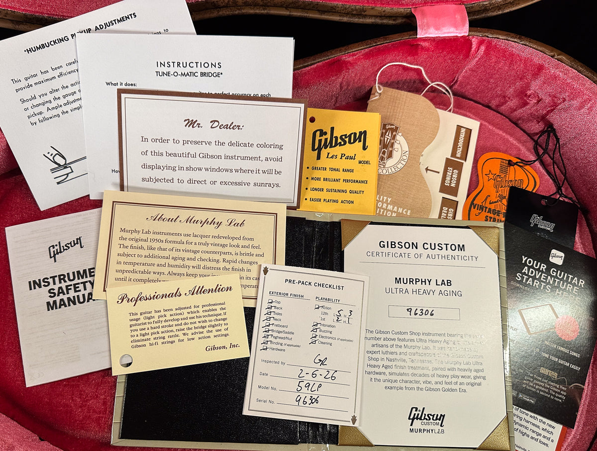 Gibson Custom Shop Willcutt Exclusive 1959 Les Paul Standard Murphy Lab Ultra Heavy Aged Green Lemon Fade Brazilian Fingerboard (306)