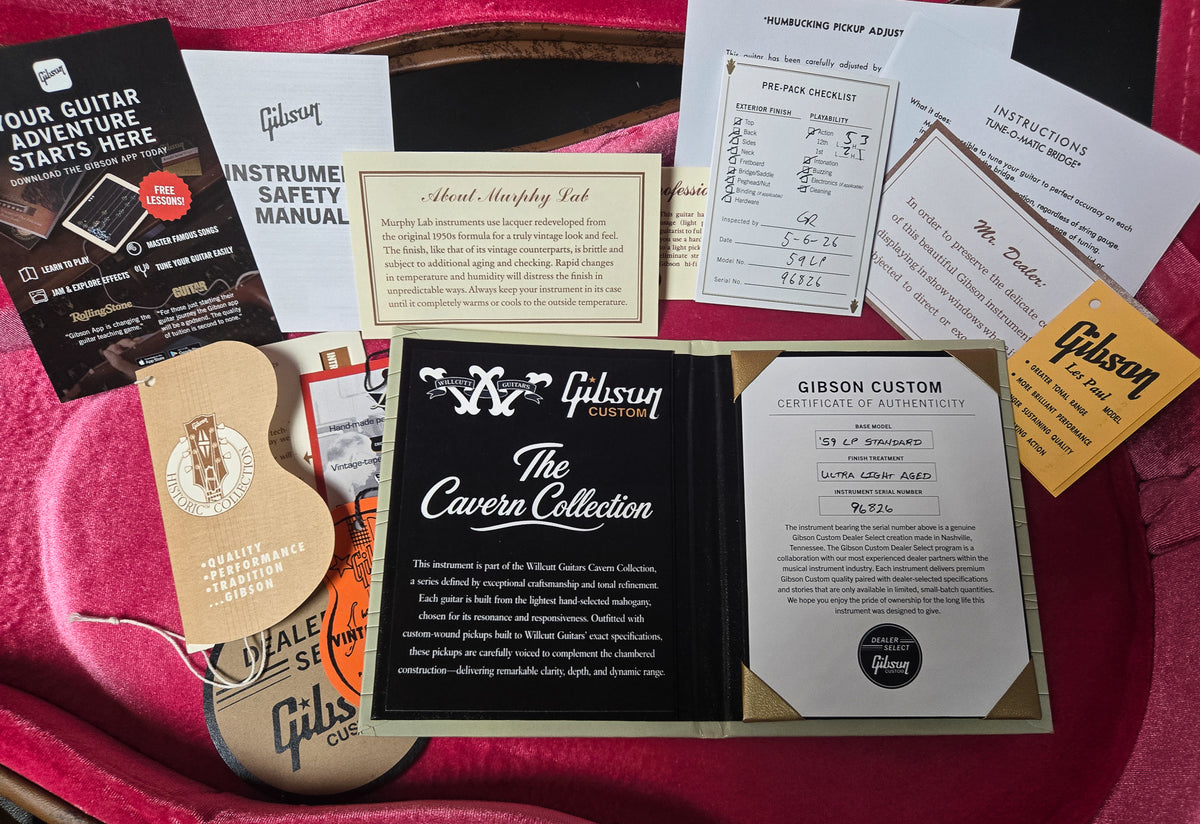 Gibson Custom Shop Willcutt Cavern Collection 1959 Les Paul Standard Reissue Murphy Lab Ultra Light Aged Slow Iced Tea Fade Chambered (826)