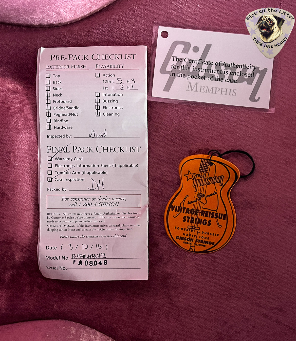 2016 Gibson Memphis &#39;59 ES-335 Sunburst w/ Ron Ellis Bette Pickups