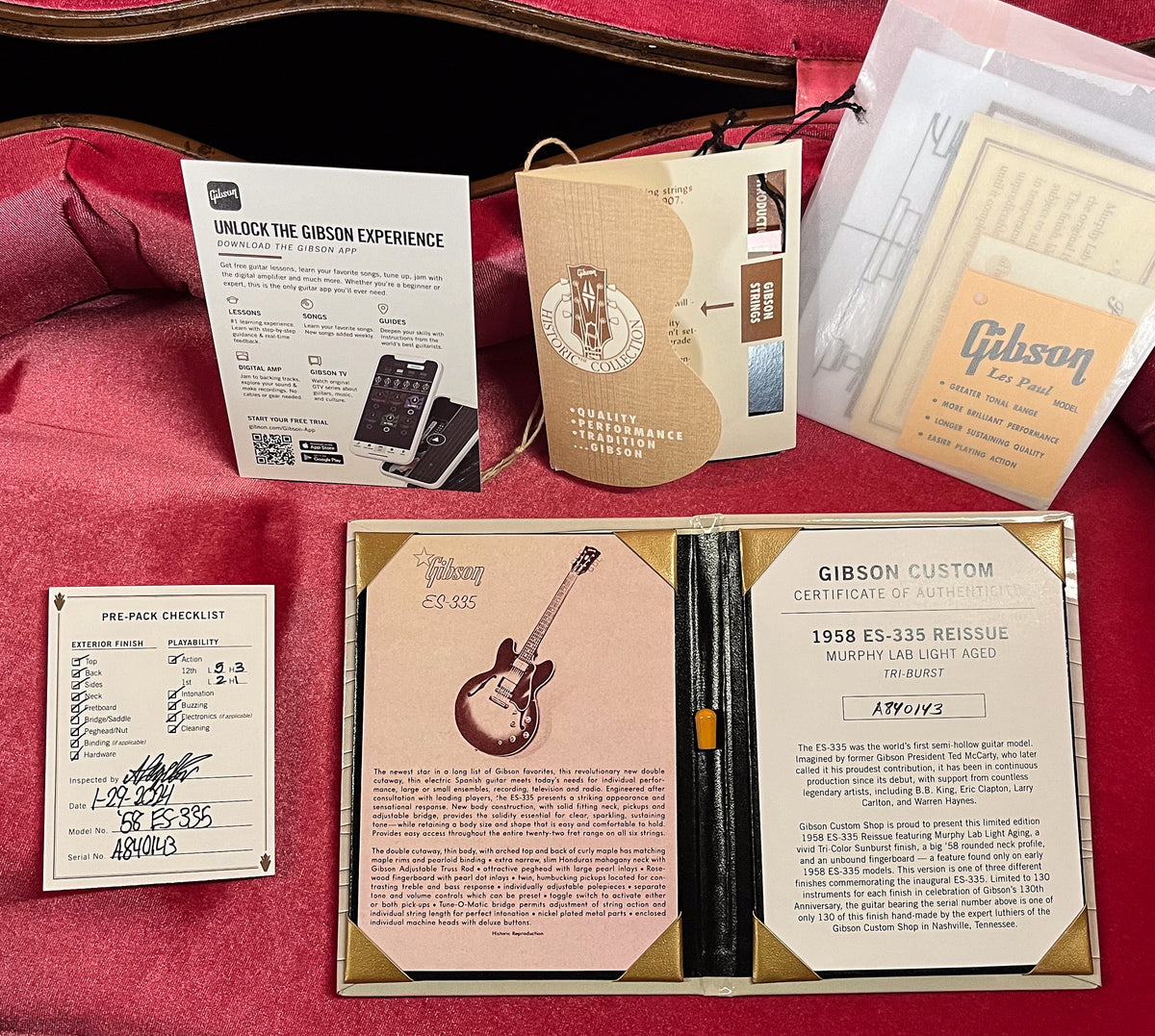 Gibson Custom Shop 1958 ES-335 Reissue Triburst Murphy Lab Light Aged NH (143)