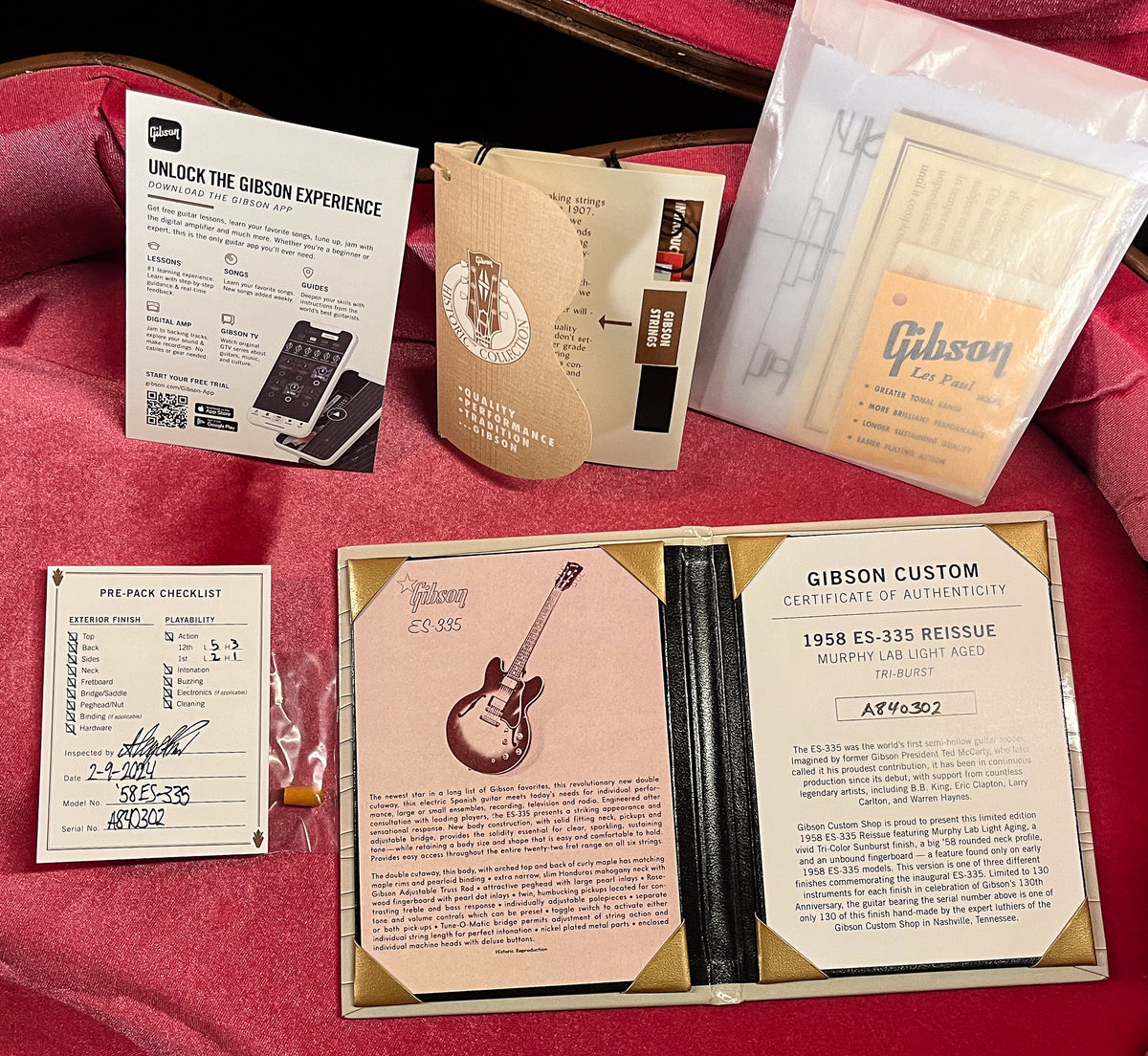 Gibson Custom Shop 1958 ES-335 Reissue Triburst Murphy Lab Light Aged NH (302)