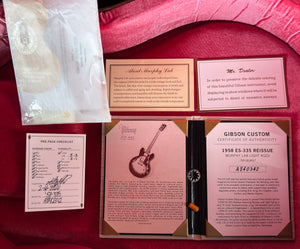 2024 Gibson Custom Shop 1958 ES-335 Reissue Triburst Murphy Lab Light Aged Headstock Repair