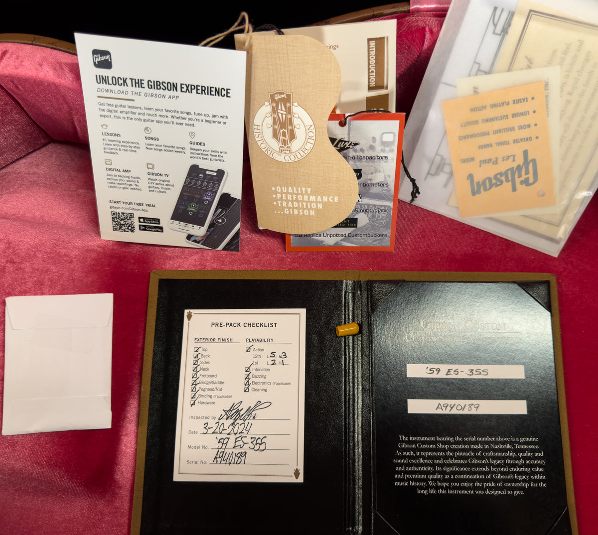 Gibson Custom Shop 1959 ES-355 Reissue Stop Bar VOS Vintage Natural (189)