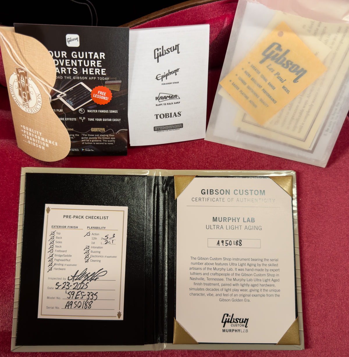 Gibson Custom Shop 1959 ES-335 Reissue Murphy Lab Ultra Light Aged Vintage Natural (188)