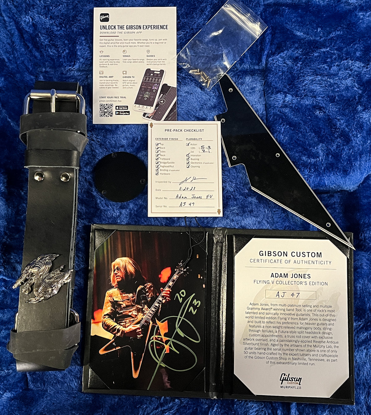 Gibson Custom Shop Adam Jones Flying V Custom Reverse Antique Murphy Lab Aged Silverburst (J47)