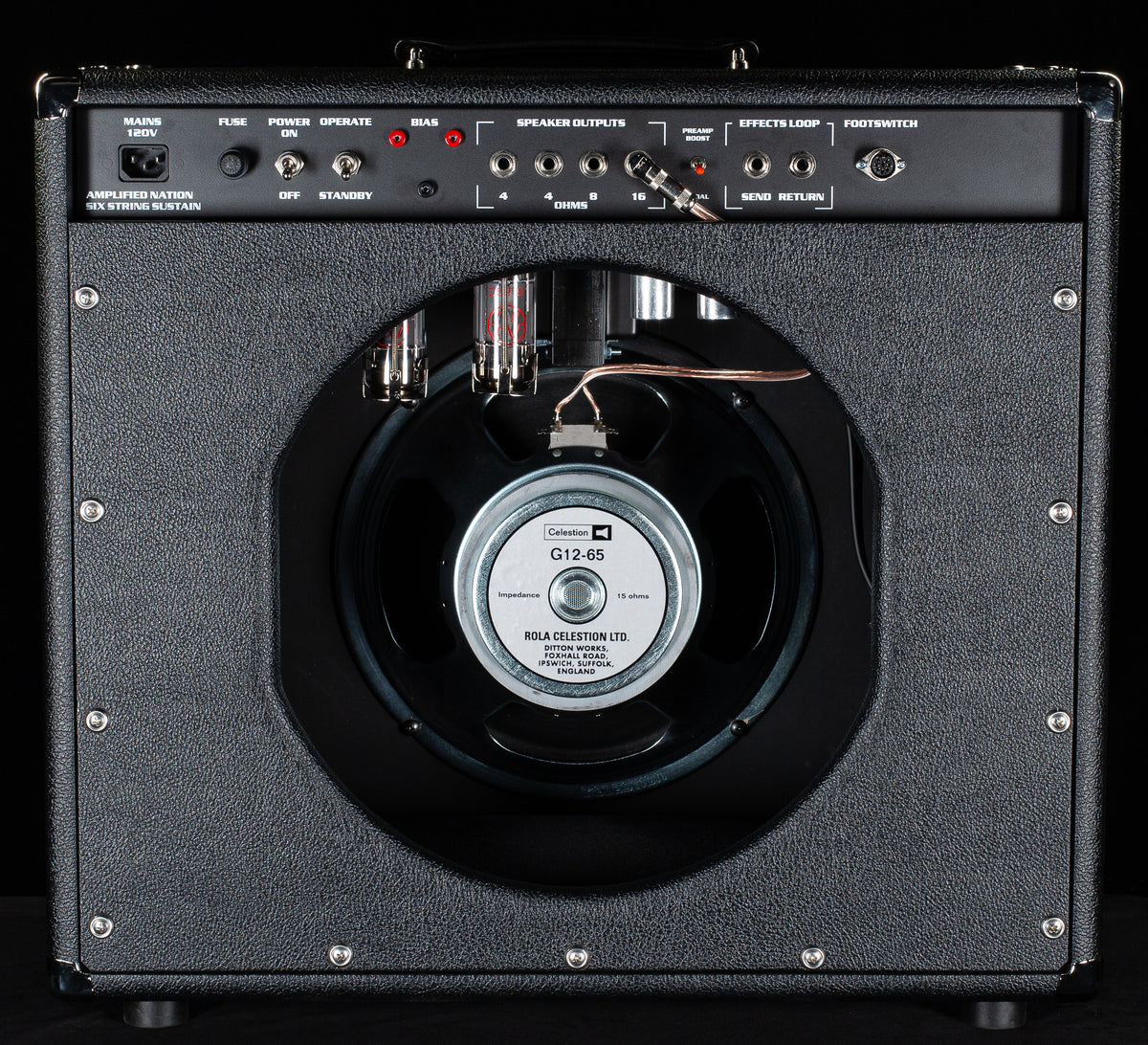 Amplified Nation Six String Sustain 50W Combo Black Tolex Aztec Baffle G12-65 (071)